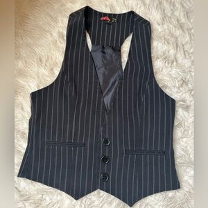 Black Pinstripe Vest